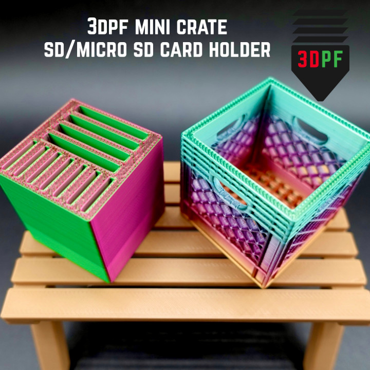 Micro SD / SD Card Holder (50% Scale Mini Crate) image