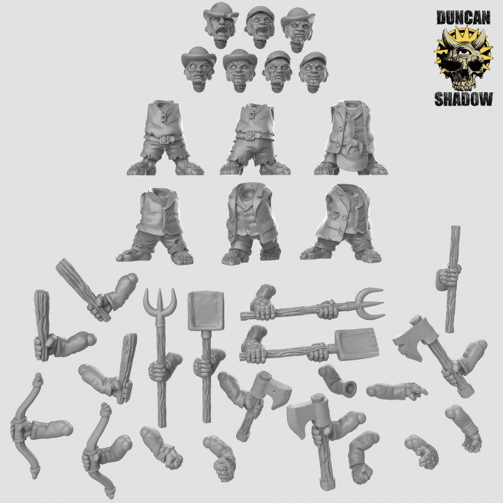 Halfling Rabble Multipart Kit (Pre Supported) (S) image