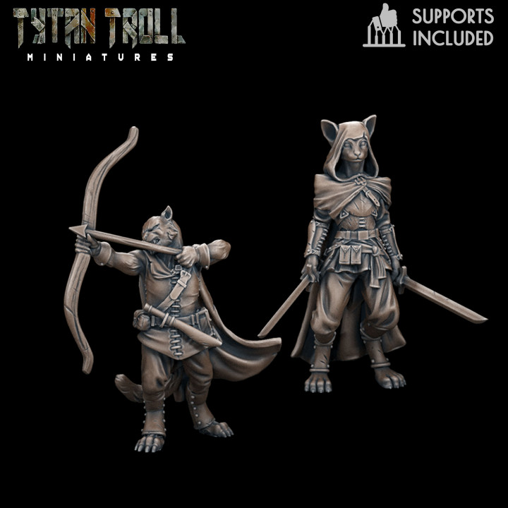 DnD Heroes Tabaxi Rangers [Pre-Supported] image