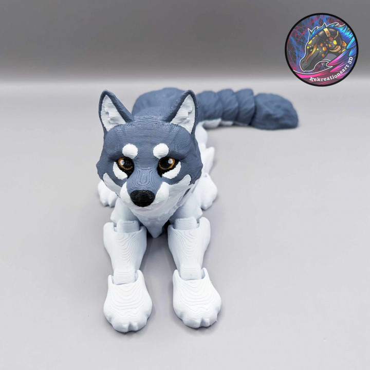 3d Printable Flexi Wolf Articulated Wolf By Kirsten M