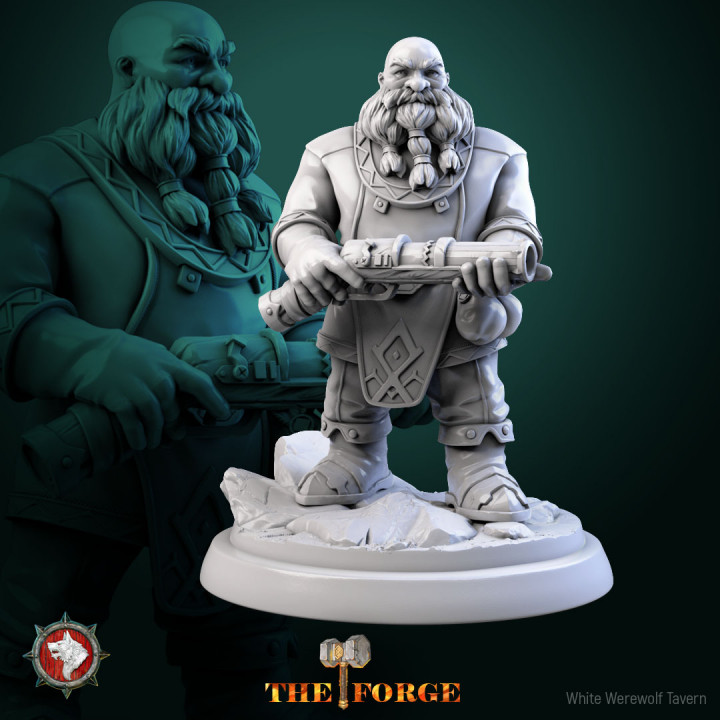 Dwarf Gunslingers set 6 miniatures 32mm pre-supported