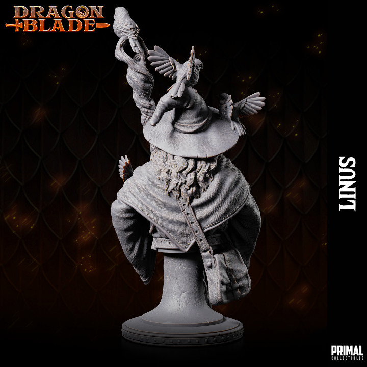 Wizard - Linus the marvelous- bust-  July 2023 - DRAGONBLADE-  MASTERS OF DUNGEONS QUEST image