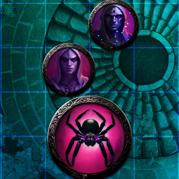 Dark Elves / Drow - 15 Pack VTT / Printable Tokens image