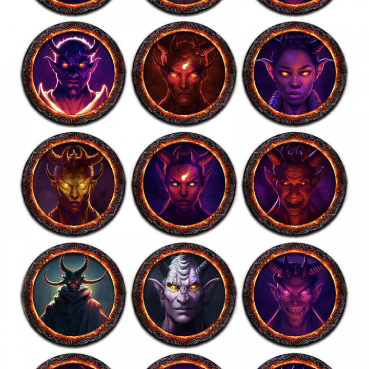 Infernal Devils and Demons - 15 Pack VTT / Printable Tokens