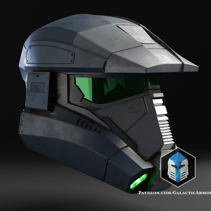 3D Printable Death Spartan Helmet - 3D Print Files by Galactic Armory