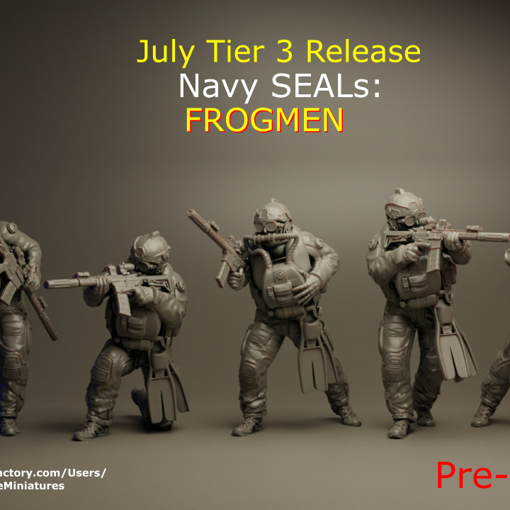 TurnBase Miniatures: Wargames- Navy SEALs:FROGMEN (july tier 3) image