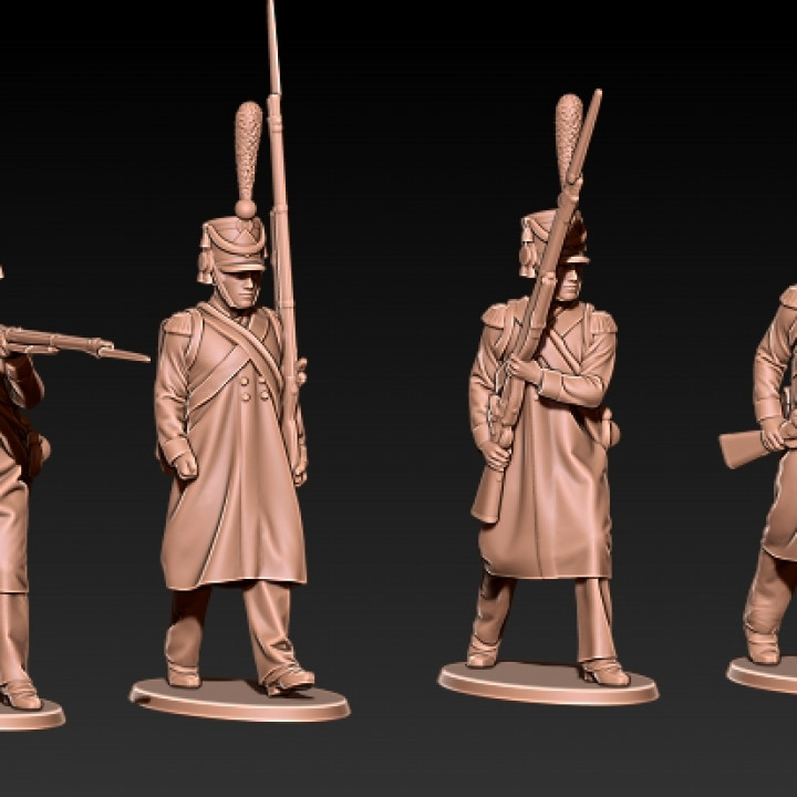 Napoleonic french grenadiers winter in shakos