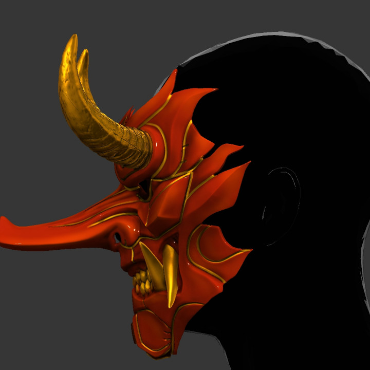 Cyber Samurai Hannya Mask - Oni Mask Halloween image