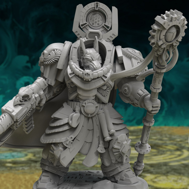 3D Printable Aegyptus Nehebkau Sorcerer - in Heavy Armor by Atlan Forge