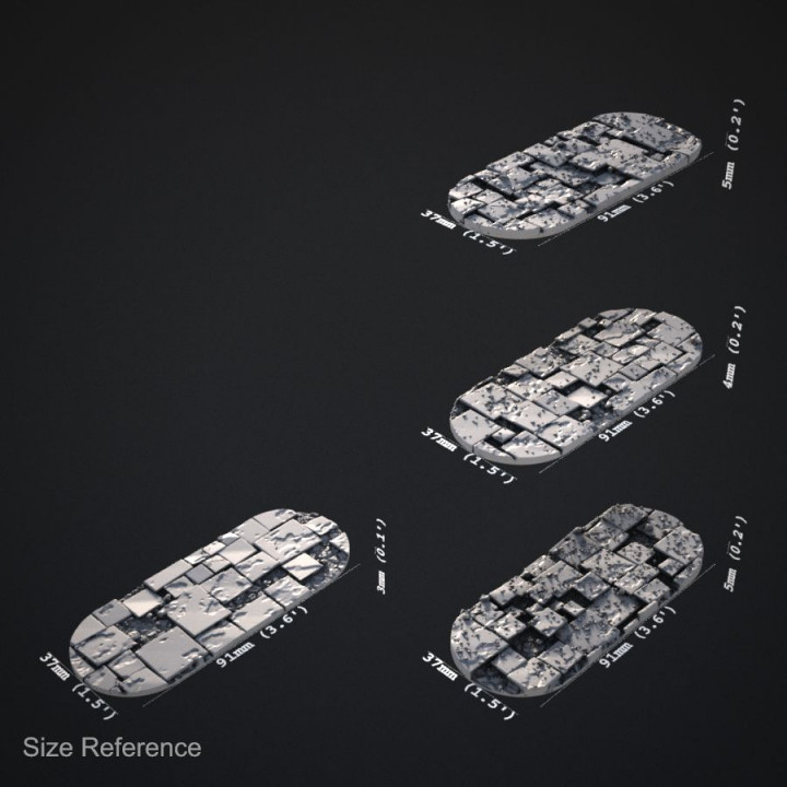 Broken Tiles 95mm x 40mm Capsule Base Toppers