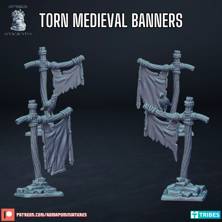 Torn Medieval Banners (pre-supported) image