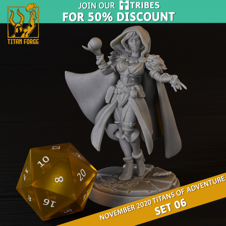 Human Female Wizard - RPG Hero Character D&D 5e - Titans of Adventure Set image