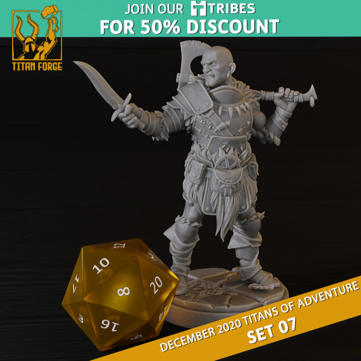 3D Printable Goliath Male Fighter - RPG Hero Character D&D 5e - Titans ...