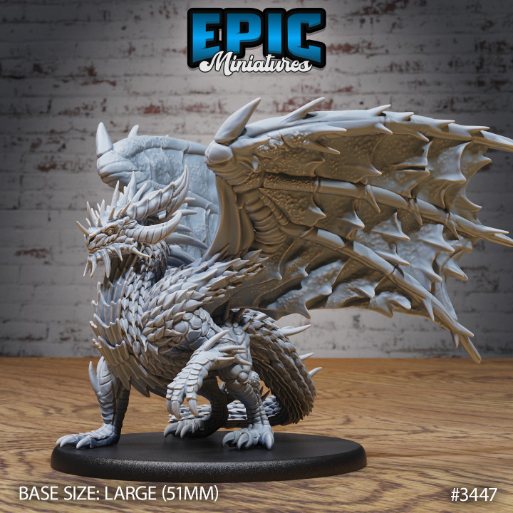 3D Printable Cactus Dragon Set / Legendary Drake / Winged Mountain