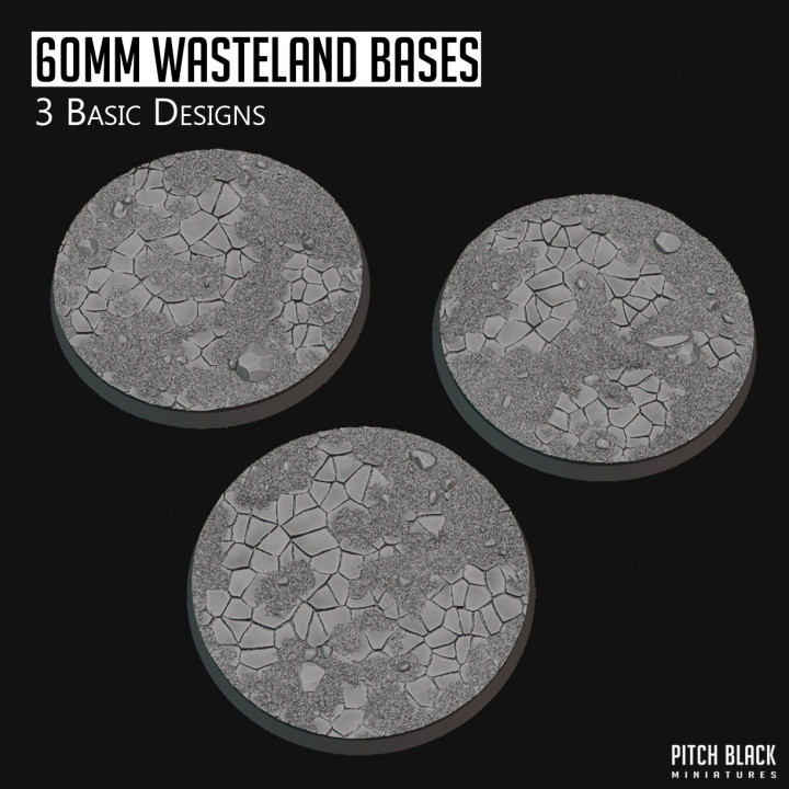 60mm Wasteland Bases - Basic