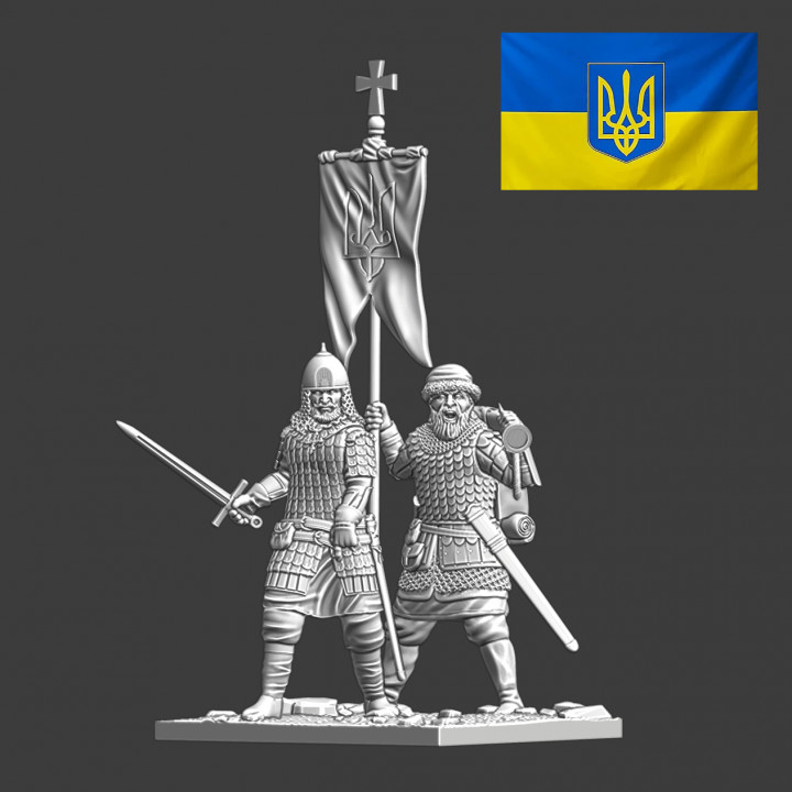 "This is my land" Ukrainian knight and banner image