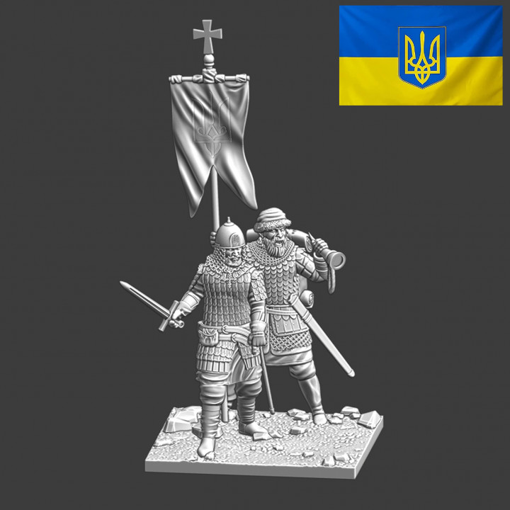 "This is my land" Ukrainian knight and banner image