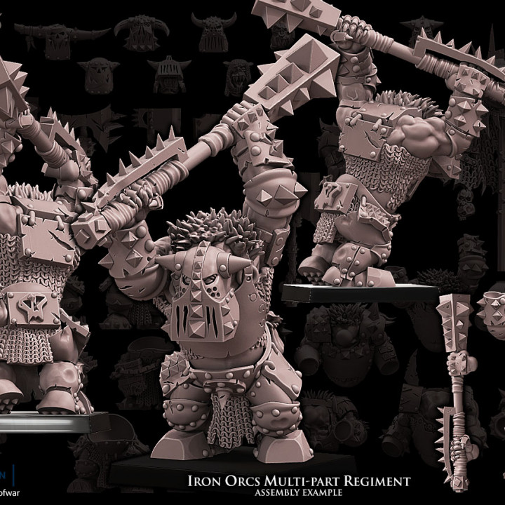 3D Printable Iron Orcs multi-part regiment by Avatars of War