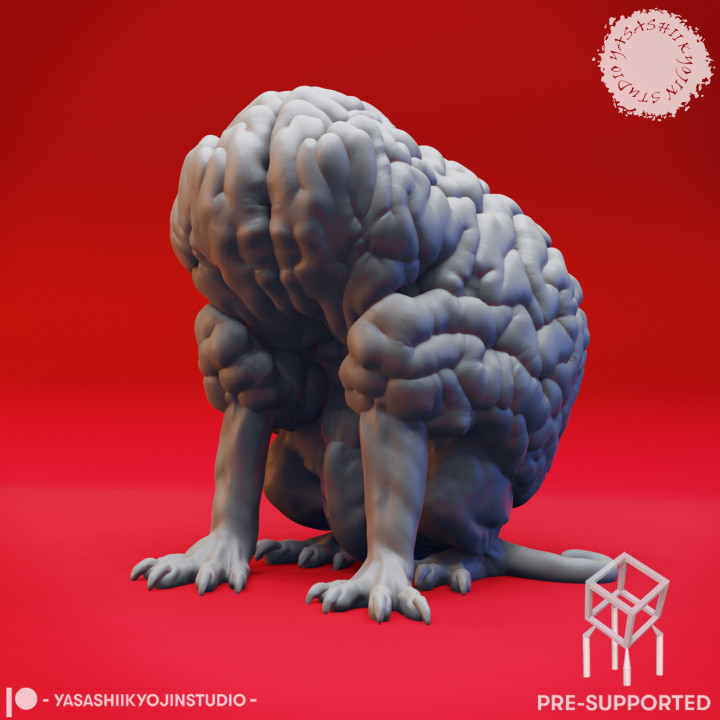 Sitting Intellect Devourer - Tabletop Miniature (Pre-Supported) image