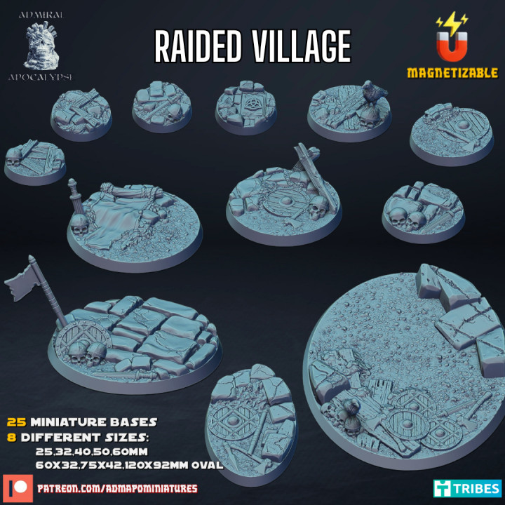 Norse Raided Village Bases & Toppers (pre-supported) image