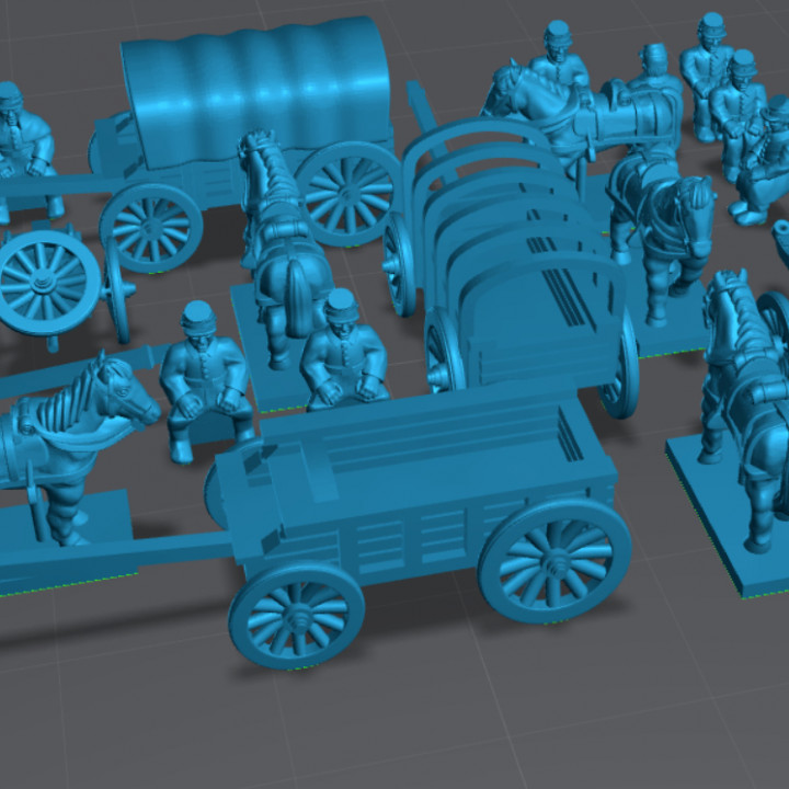 6-15mm ACW Artillery Train & Blender File ACW-14