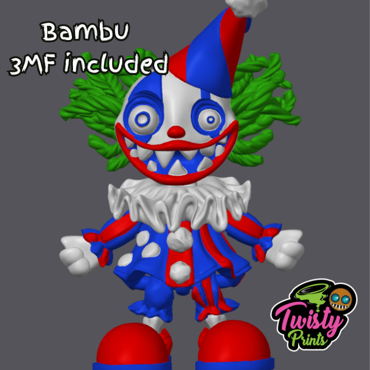 3D Printable Articulated Creepy Clown by TwistyPrints