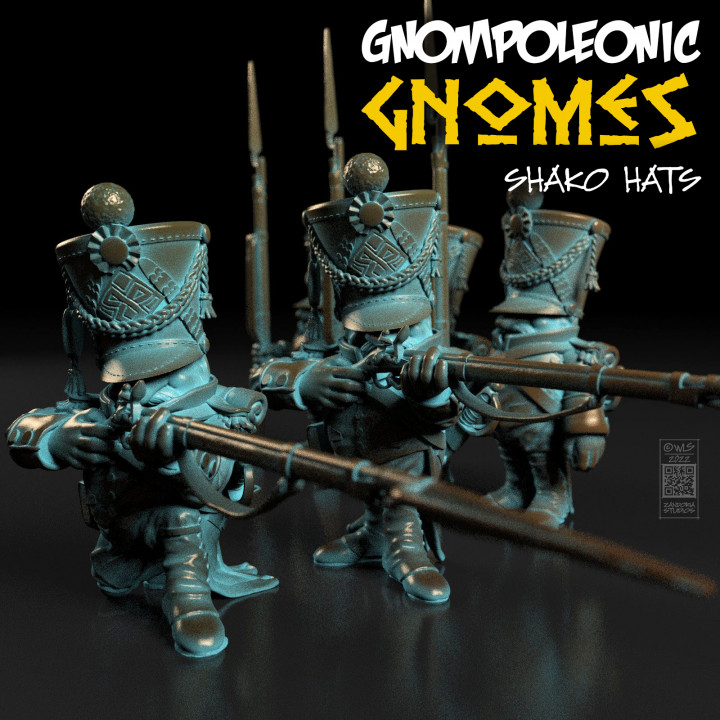 Gnomepoleonic Gnomes with Shako Hats image