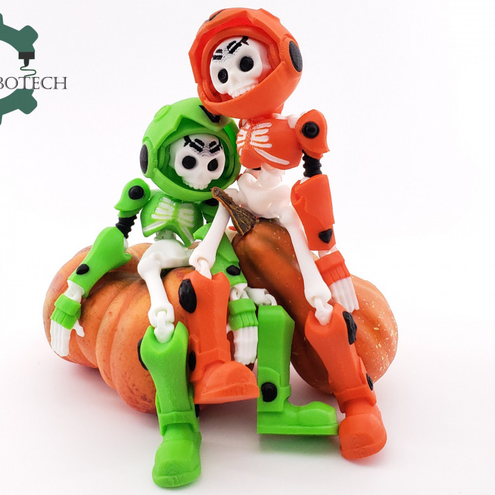 Cobotech 3D Print Articulated Robot Skeleton, RoboSkeleton, Articulated Toys, Halloween Decor image