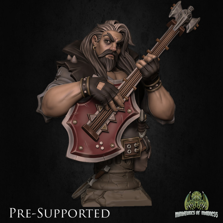 Magnus The Outsider Bard Bust [PRE-SUPPORTED] Human Musician image