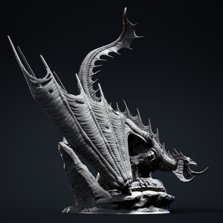 3D Printable Ancient black dragon by clynche art