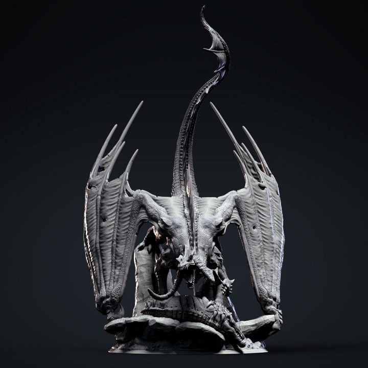 3D Printable Ancient black dragon by clynche art