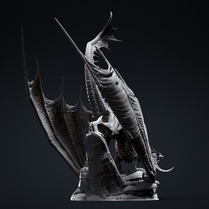 3D Printable Ancient black dragon by clynche art