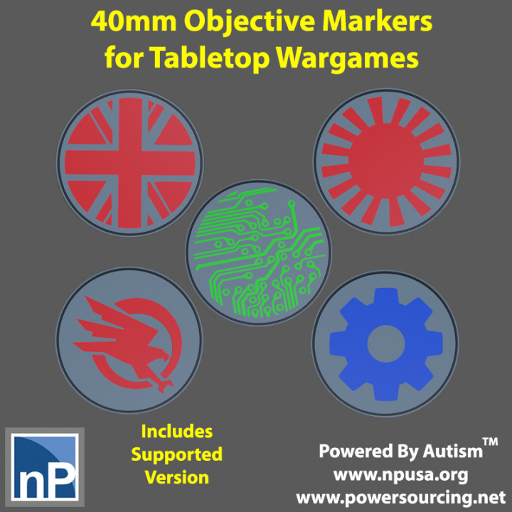 40mm Objective Markers for Tabletop Wargames image
