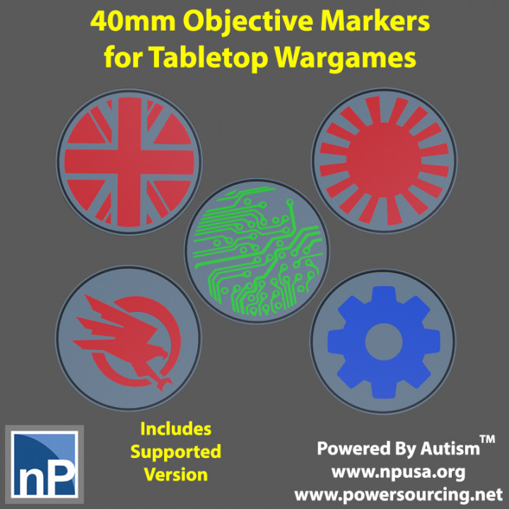 40mm Objective Markers for Tabletop Wargames