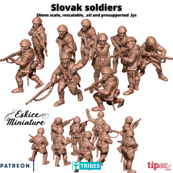 Slovak soldiers ww2 x10 - 28mm image