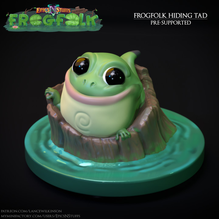 Frogfolk Hiding Tad Miniature, Pre-Supported