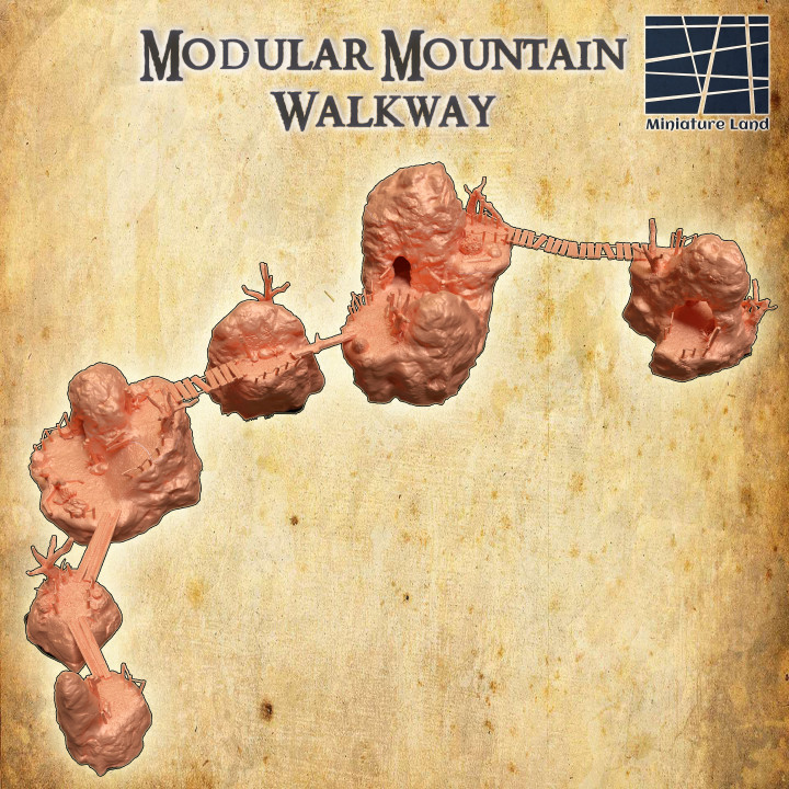 Modular Mountain Walkway - Tabletop Terrain - 28 MM image