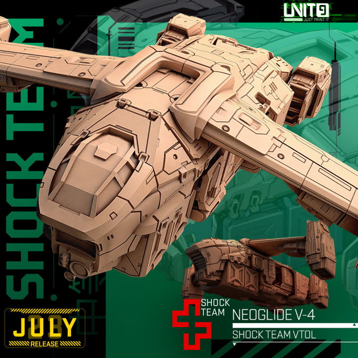 Cyberpunk - NeoGlide V-4 - Shock Team flyer / VTOL image