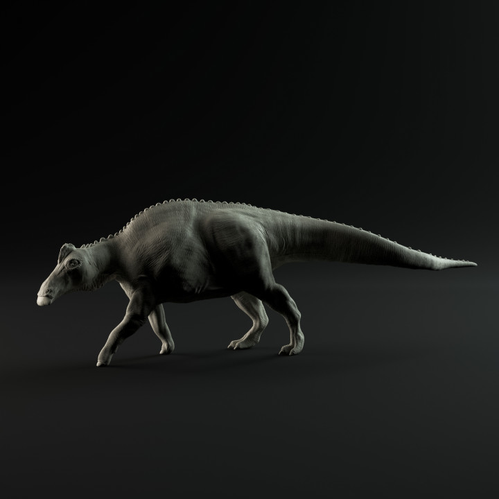Edmontosaurus walking 1-35 scale pre-supported dinosaur image