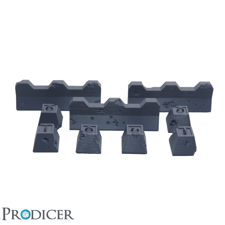 Tabletop terrain concrete barricades and barriers by PRODICER image