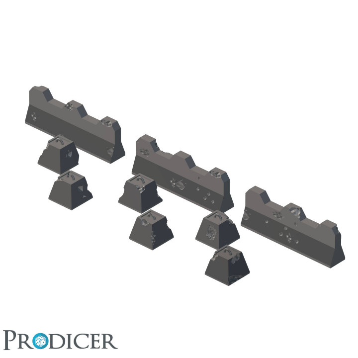 Tabletop terrain concrete barricades and barriers by PRODICER image