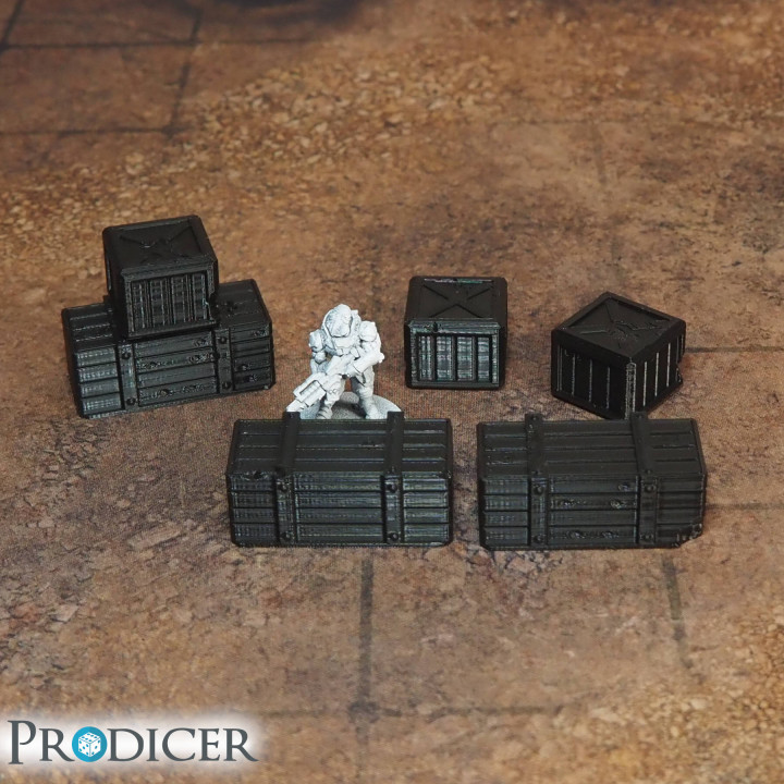 Tabletop terrain sci-fi pipes, boxes and barricades by PRODICER image