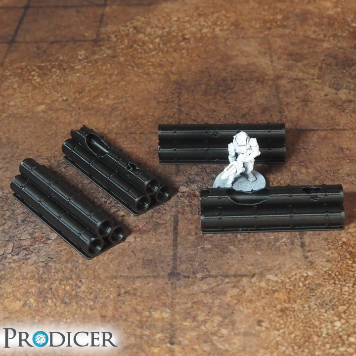 Tabletop terrain sci-fi pipes, boxes and barricades by PRODICER image