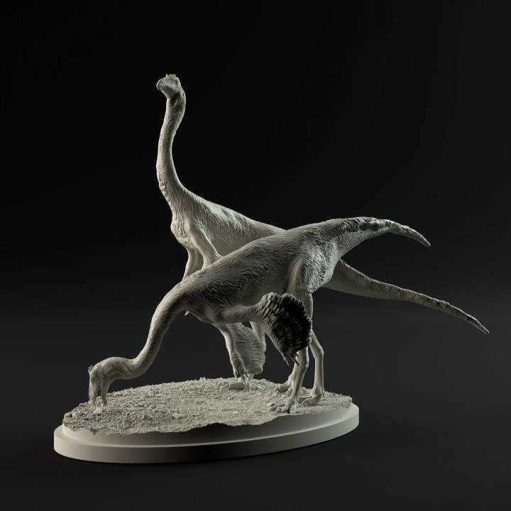 Gallimimus pair 1-35 scale pre-supported dinosaur image