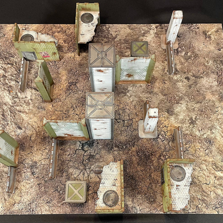 Competitive Kill Team tournament terrain set compatible with Las Vegas Open terrain setting image