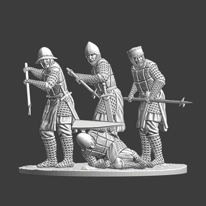 Medieval soldiers with billhooks image