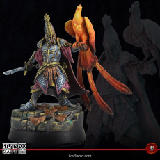3D Printable Elven Prince on Lion by LastSword Miniatures