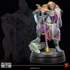 3D Printable Elven Prince on Lion by LastSword Miniatures