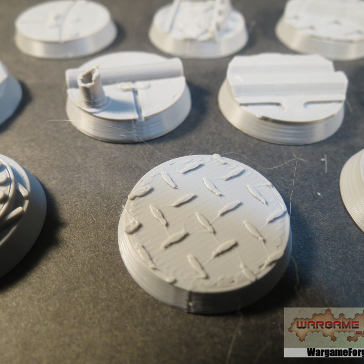 Ten 25mm Industrial Themed Miniature & Model Bases image