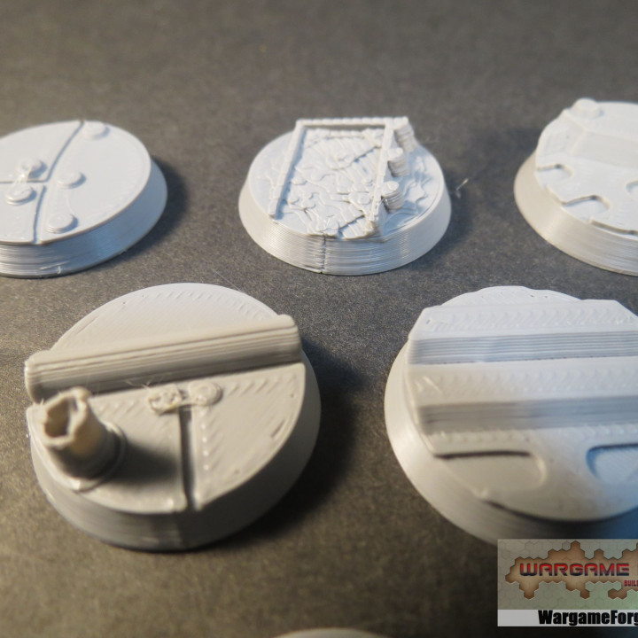 Ten 25mm Industrial Themed Miniature & Model Bases image